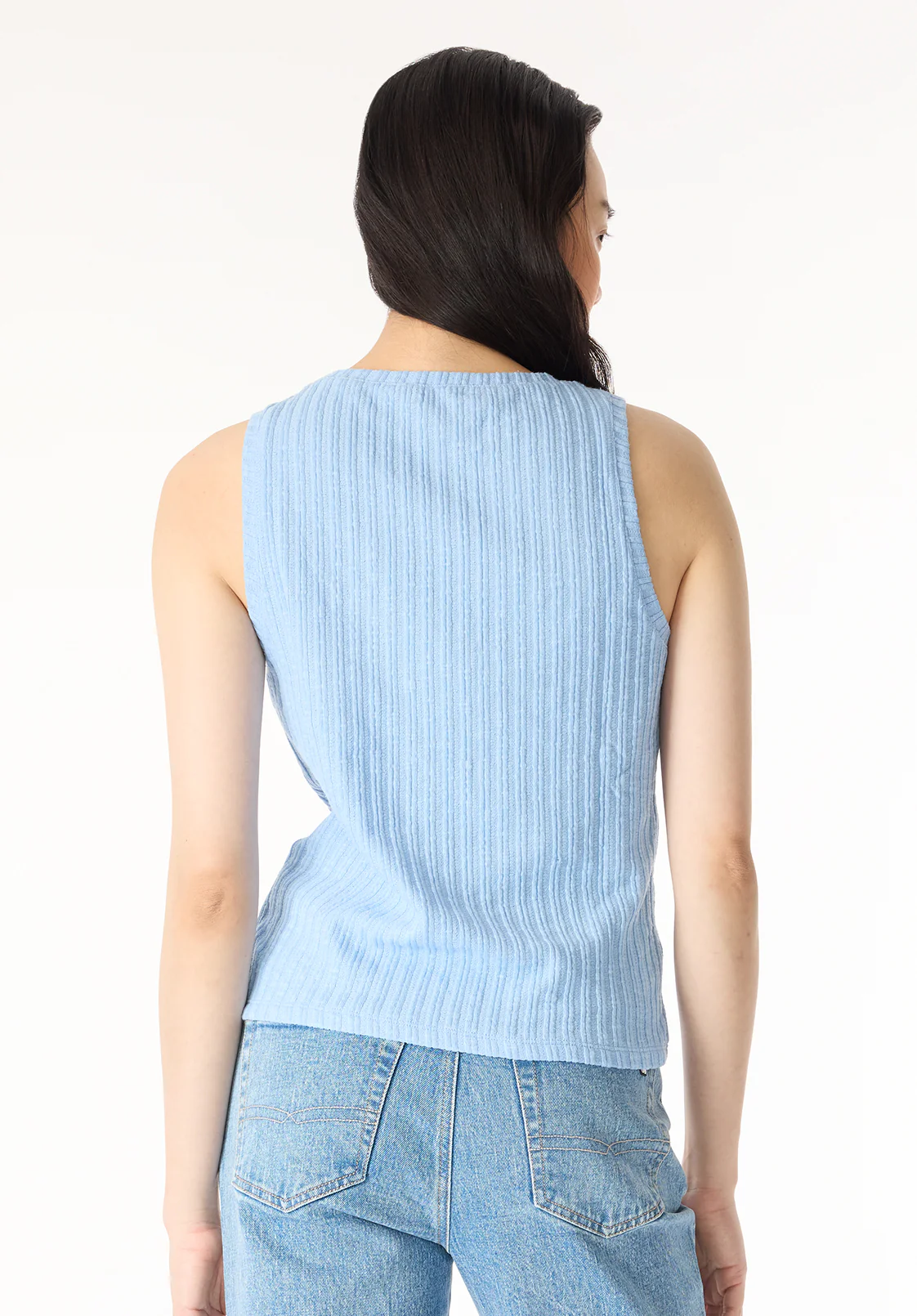 Thurryn Women's Textured Rib Knit Tank Top, Placid Blue - KT0192P - Image 4