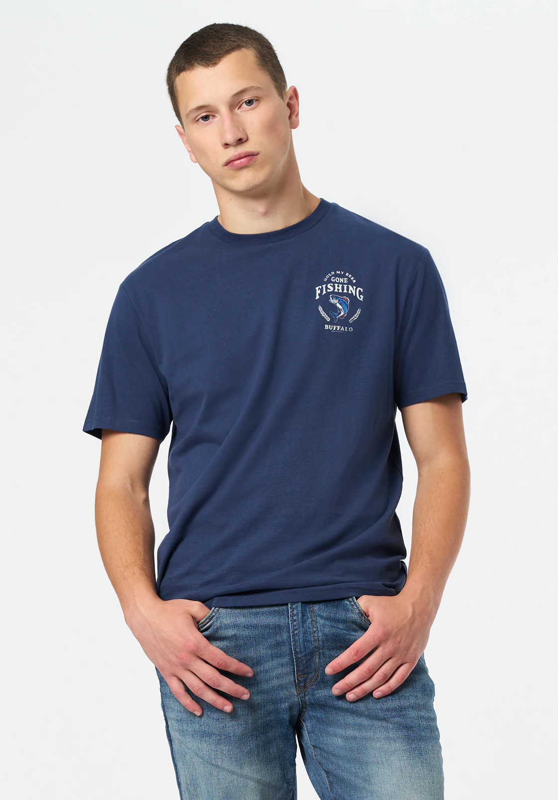 Tiernan Men's Graphic T-Shirt with Beer and Fishing Print, Whale - BM24706 - Image 3