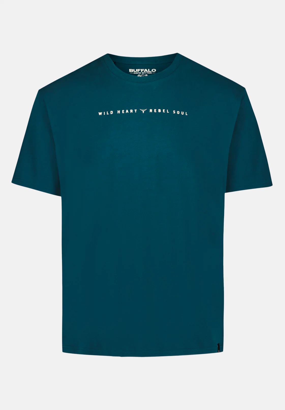 Tilden Men's Graphic T-Shirt with Buffalo and Rebel Soul Print, Deep Teal - BM24708 - Image 5
