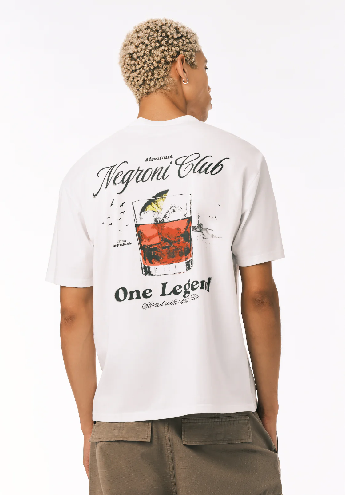 Tizak Men’s Negroni Club Graphic T-Shirt, White - BM24844 - Image 3