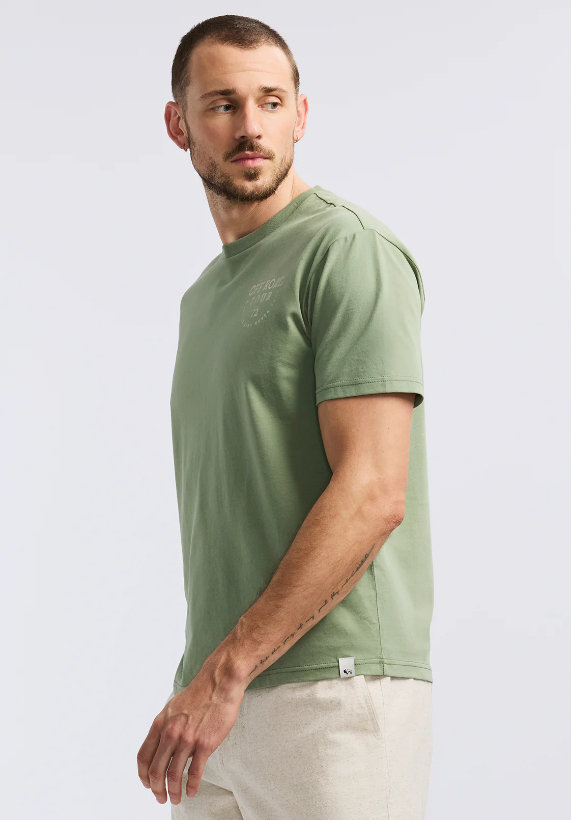 Toffroad Men's Graphic T-Shirt with Off Road Tour Print, Hedge Green - BM24657 - Image 4