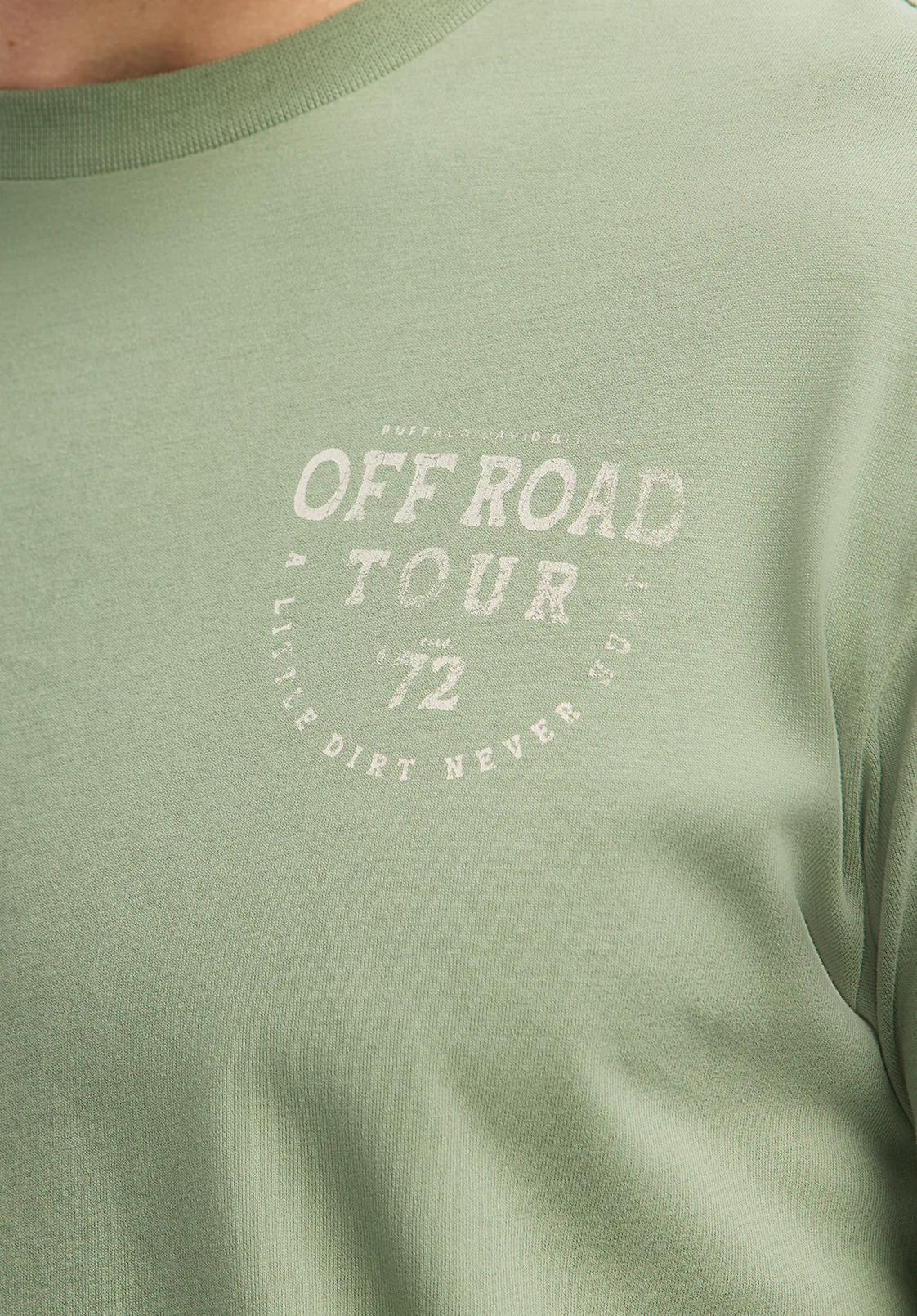 Toffroad Men's Graphic T-Shirt with Off Road Tour Print, Hedge Green - BM24657 - Image 5