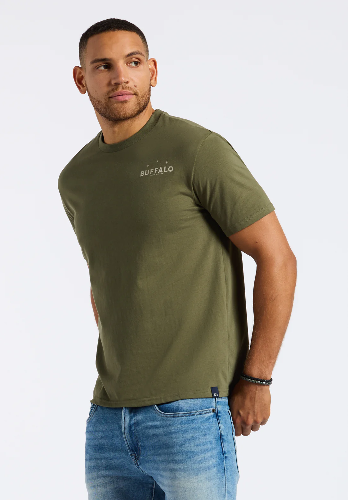 Toftlund Men's Graphic T-Shirt with Bull Skull Print, Fern Green - BM24635 - Image 3