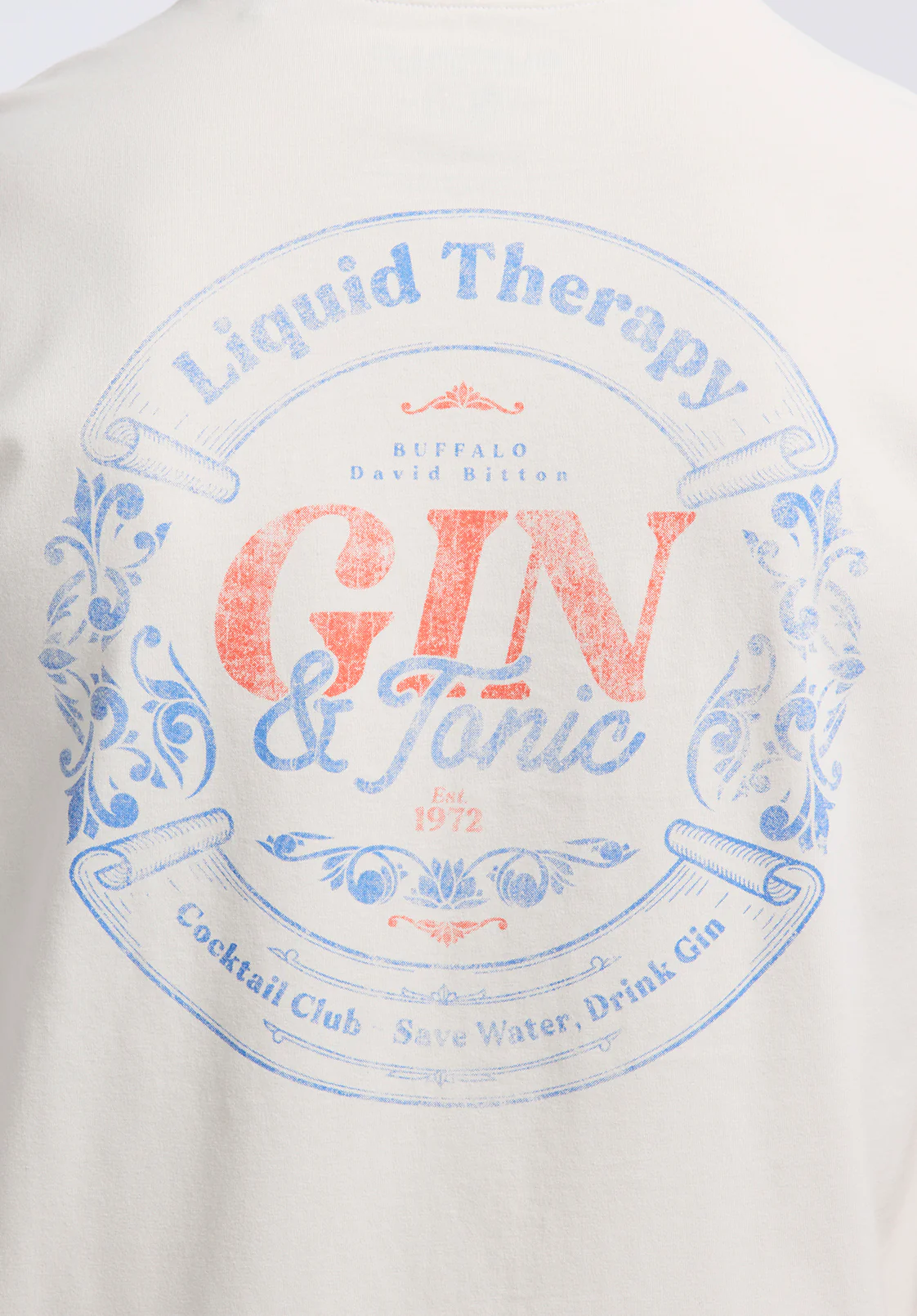Torpoint Men's Graphic T-Shirt with Gin & Tonic Print, Milk - BM24654 - Image 4