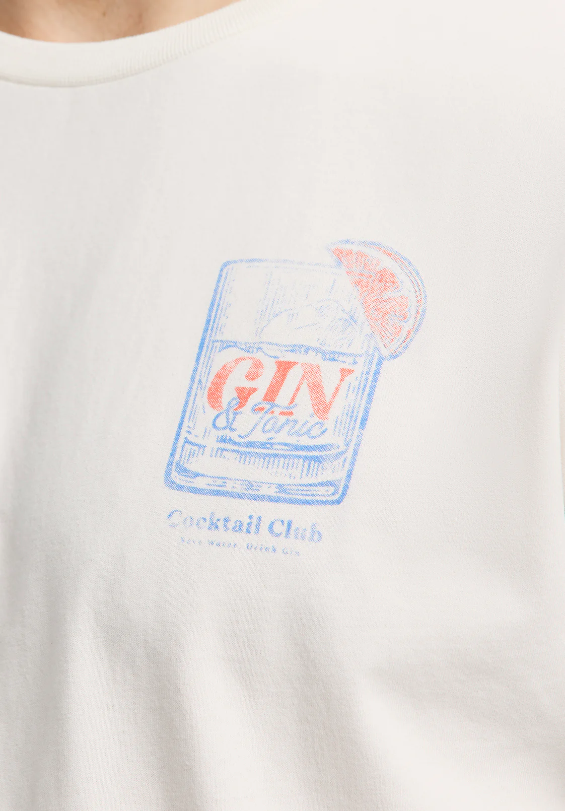Torpoint Men's Graphic T-Shirt with Gin & Tonic Print, Milk - BM24654 - Image 5