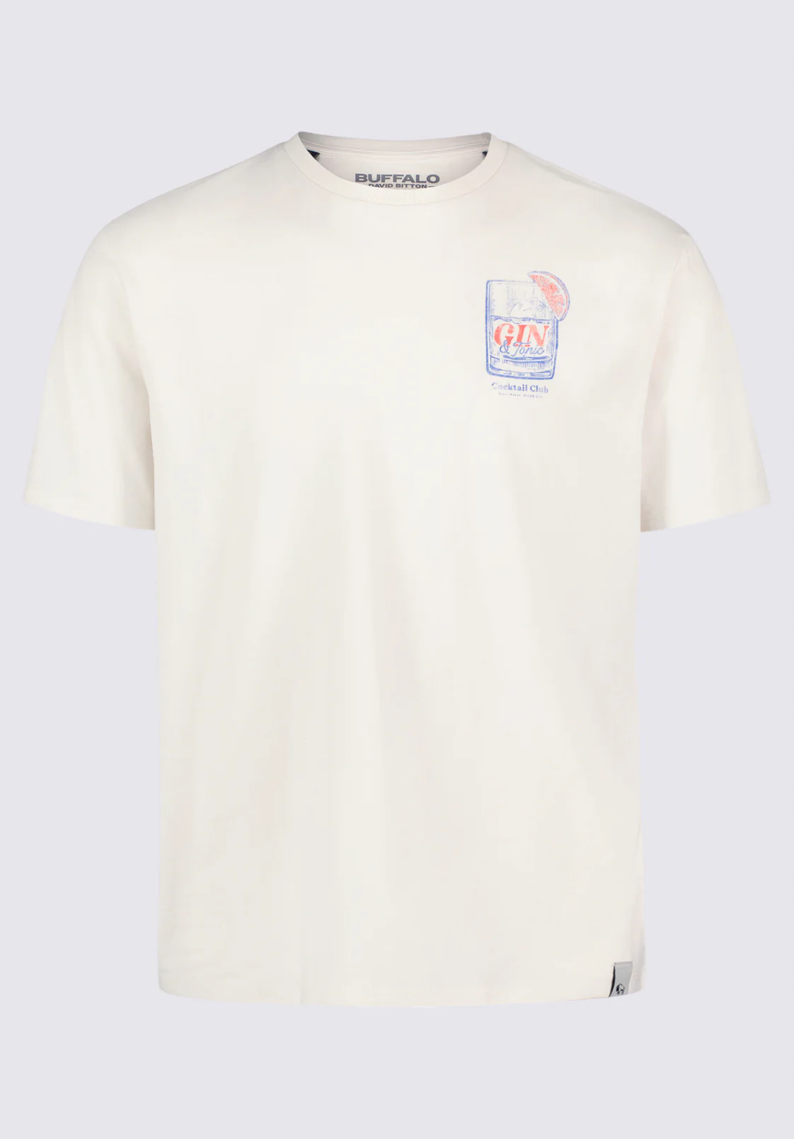 Torpoint Men's Graphic T-Shirt with Gin & Tonic Print, Milk - BM24654 - Image 6