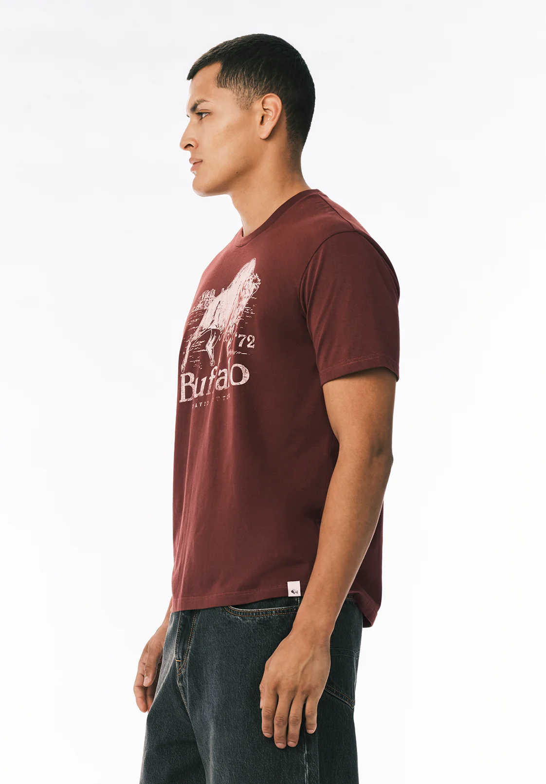Turbaco Men’s Buffalo Print Graphic T-Shirt, Decadent Chocolate - BM24822 - Image 3