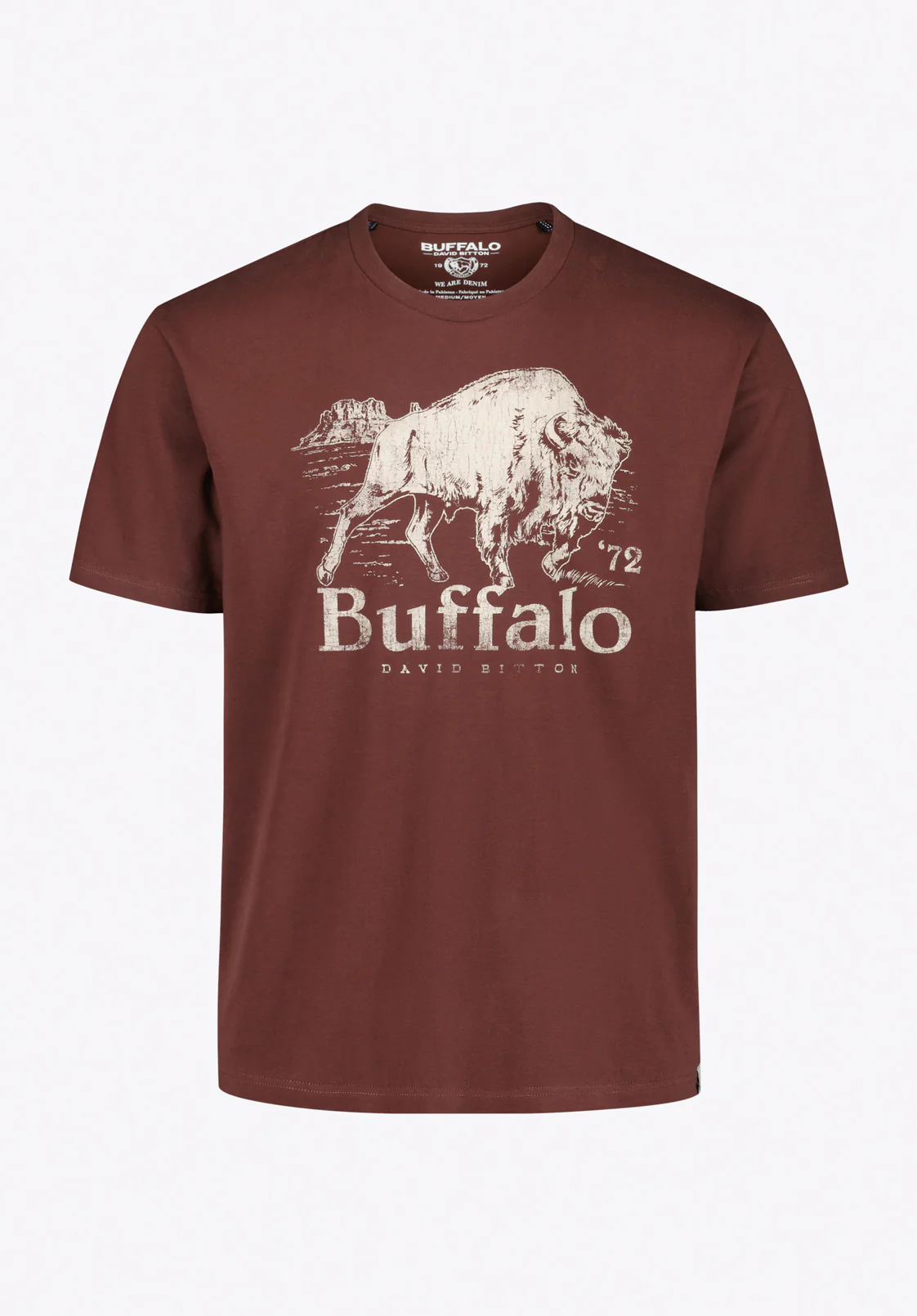 Turbaco Men’s Buffalo Print Graphic T-Shirt, Decadent Chocolate - BM24822 - Image 5