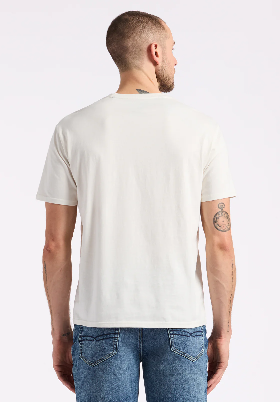 Tusaf Men's Graphic T-Shirt with American Flag Print, Milk - BM24648 - Image 4