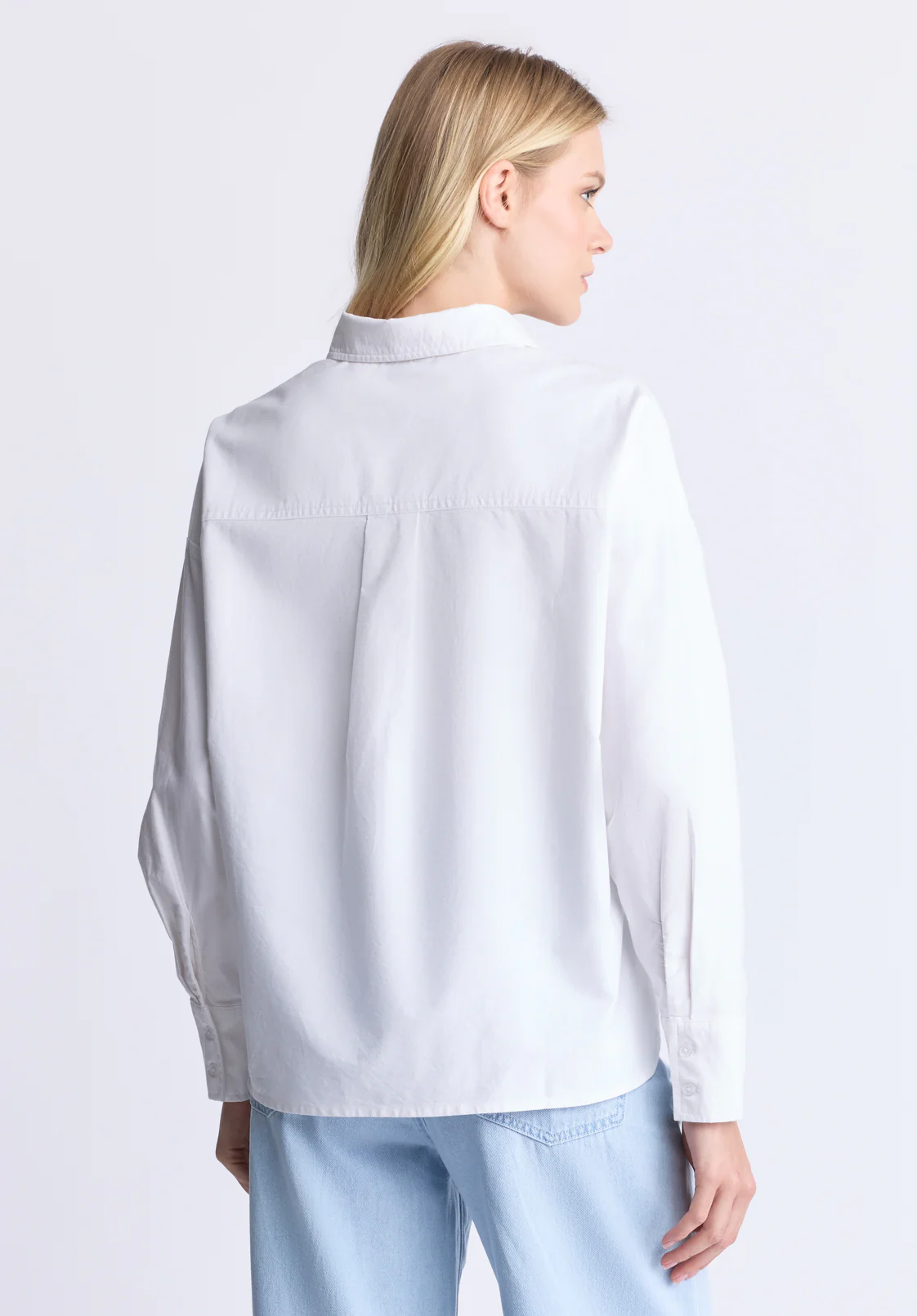Twyla Women's Boxy Button-Up Shirt, White - WT0170H - Image 4