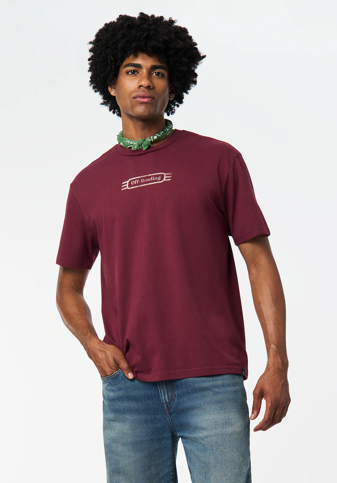 Tymon Men's Graphic T-Shirt with 4Wheels Print, Maroon Banner - BM24717 - Image 3