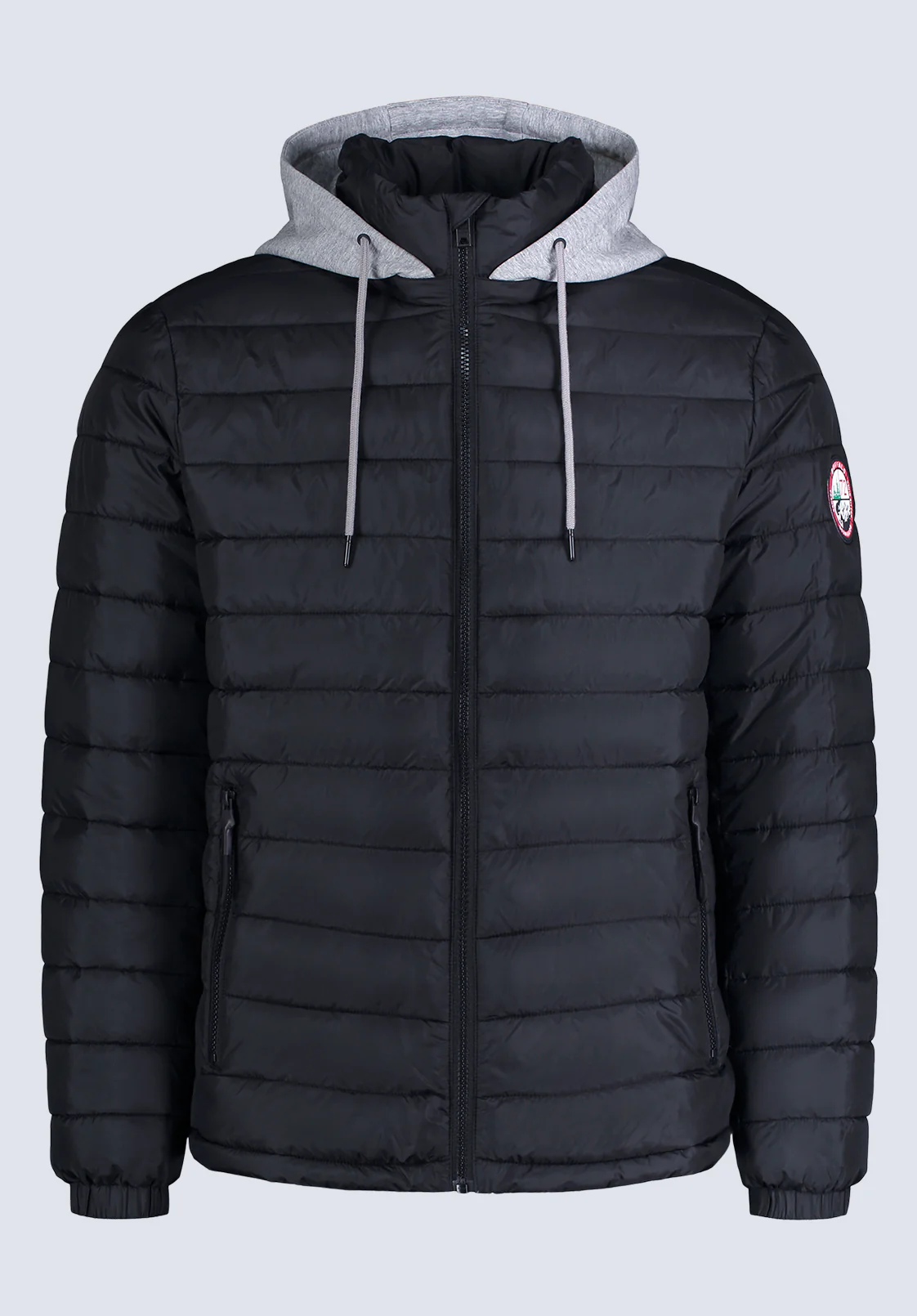 Vince Men’s Quilted Puffer Zip-Up Jacket with Contrasting Hoodie, Black - OBMFE003 - Image 5