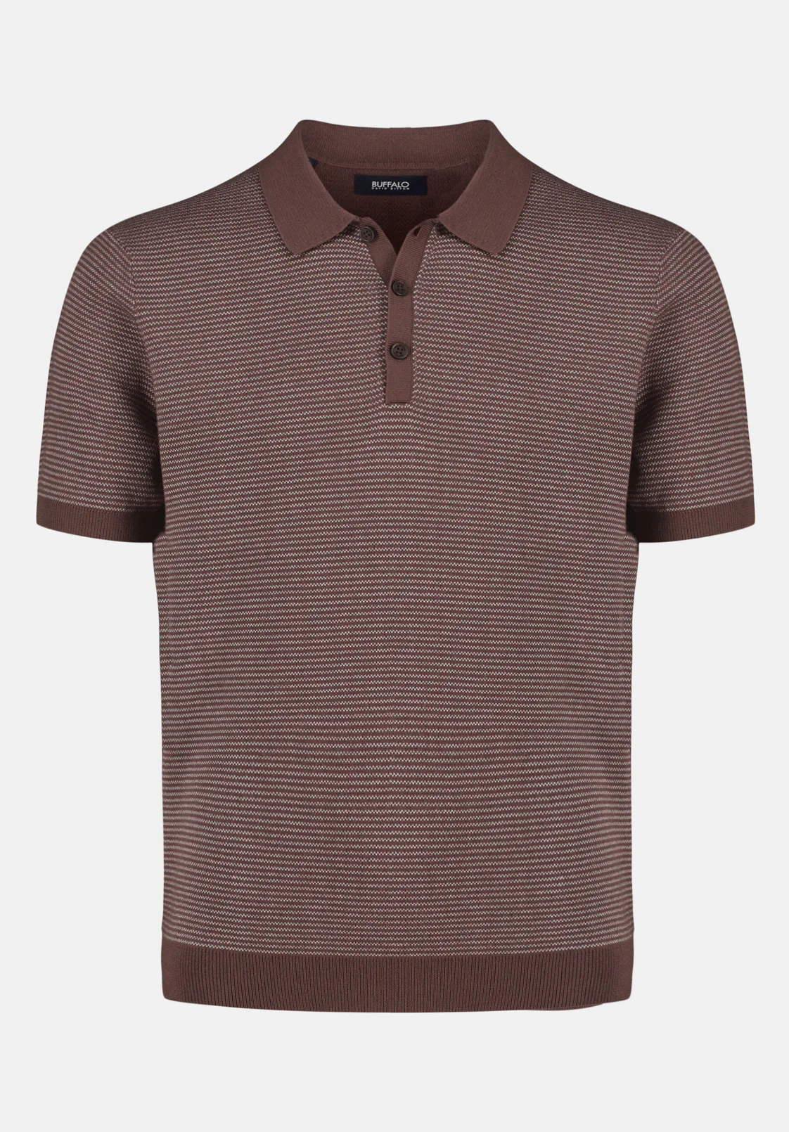 Walbert Men's Short-Sleeve Striped Sweater Polo, Chocolate Brown - BM24696 - Image 5