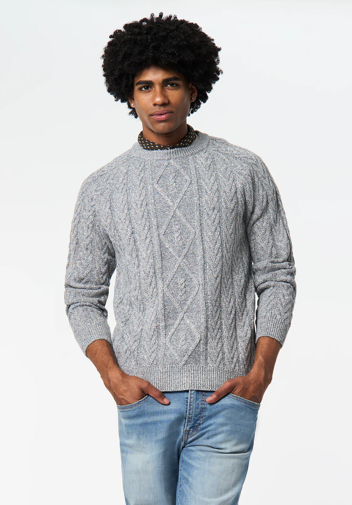 Walder Men's Relaxed Cable Knit Sweater, Charlie - BM24771 - Image 3