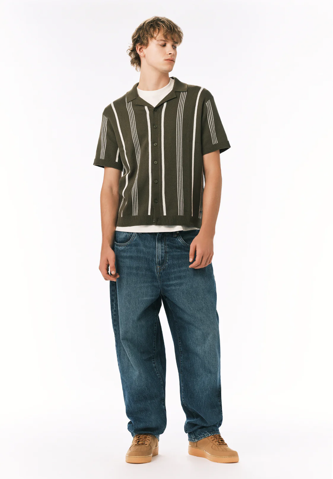 Waldir Men’s Short Sleeve Sweater Shirt, Fern - BM24787