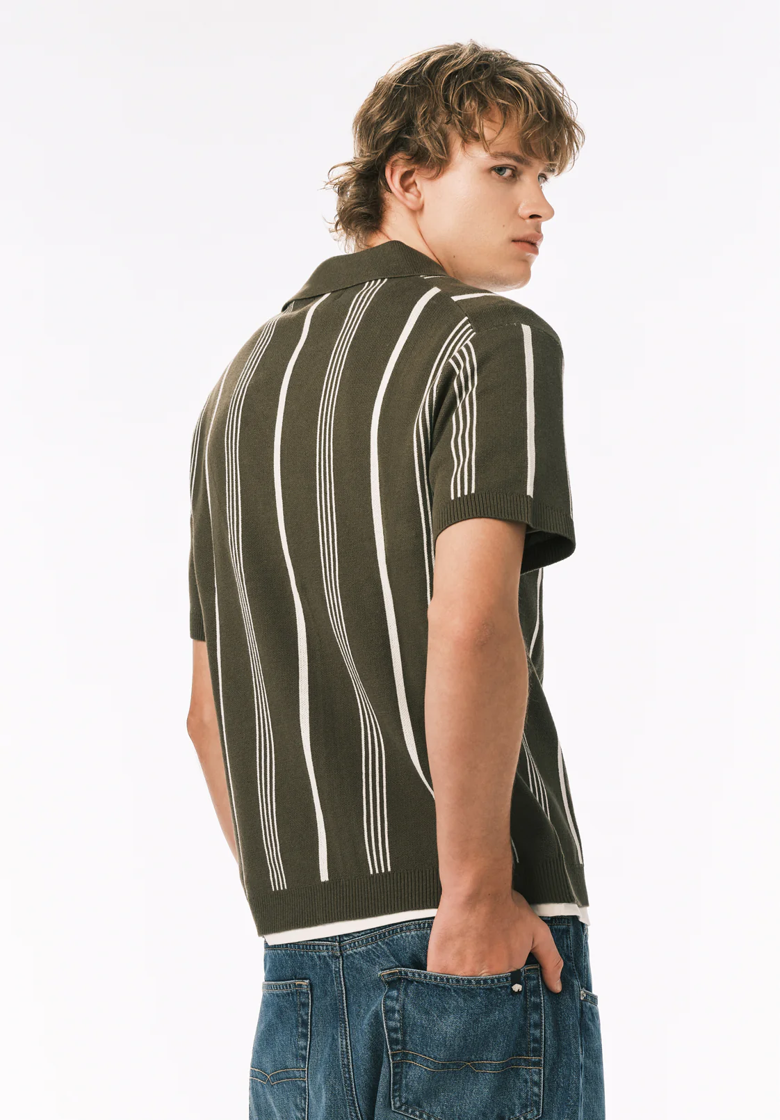 Waldir Men’s Short Sleeve Sweater Shirt, Fern - BM24787 - Image 3