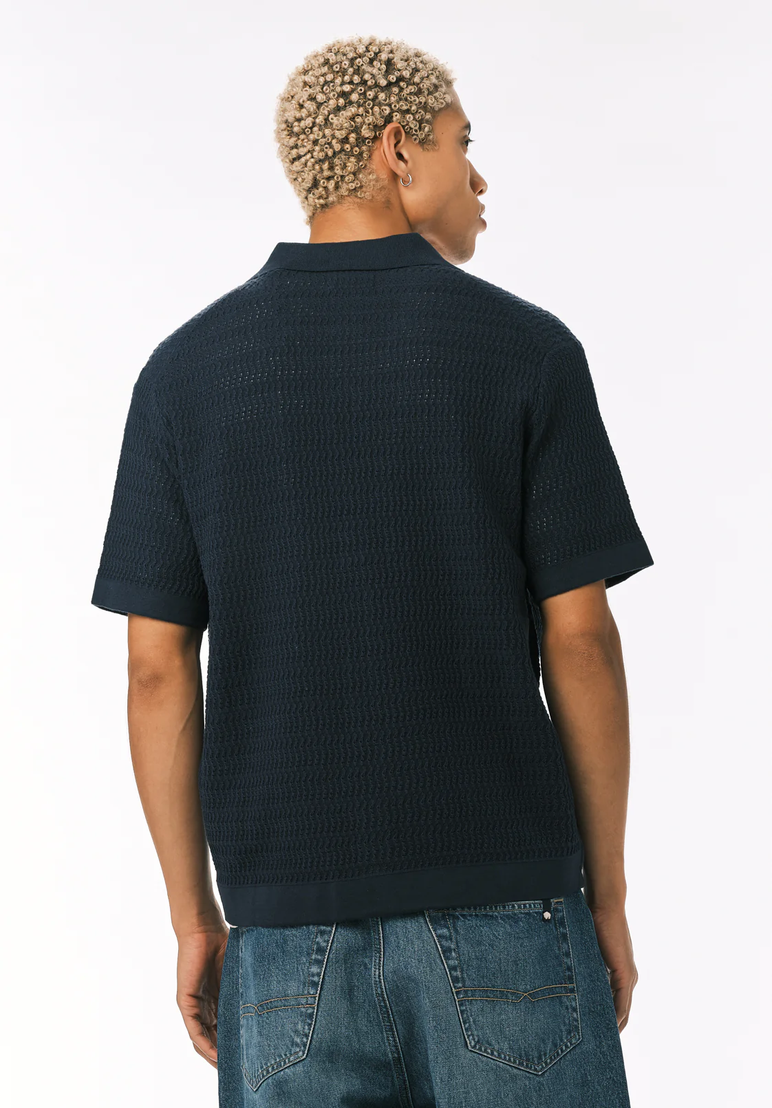 Waldir Men’s Short Sleeve Sweater Shirt, Whale - BM24795 - Image 4