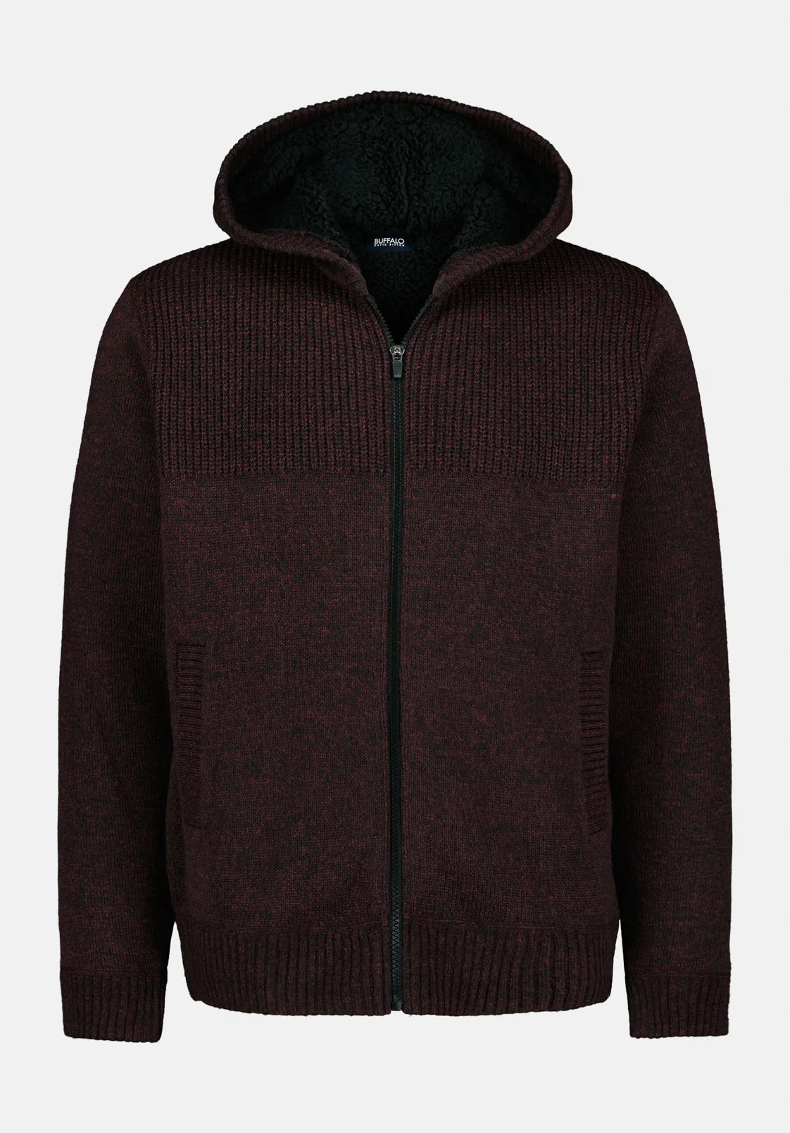 Walmick Men's Full-Zip Knit Hooded Jacket with Sherpa Lining, Fico - BM24739 - Image 5