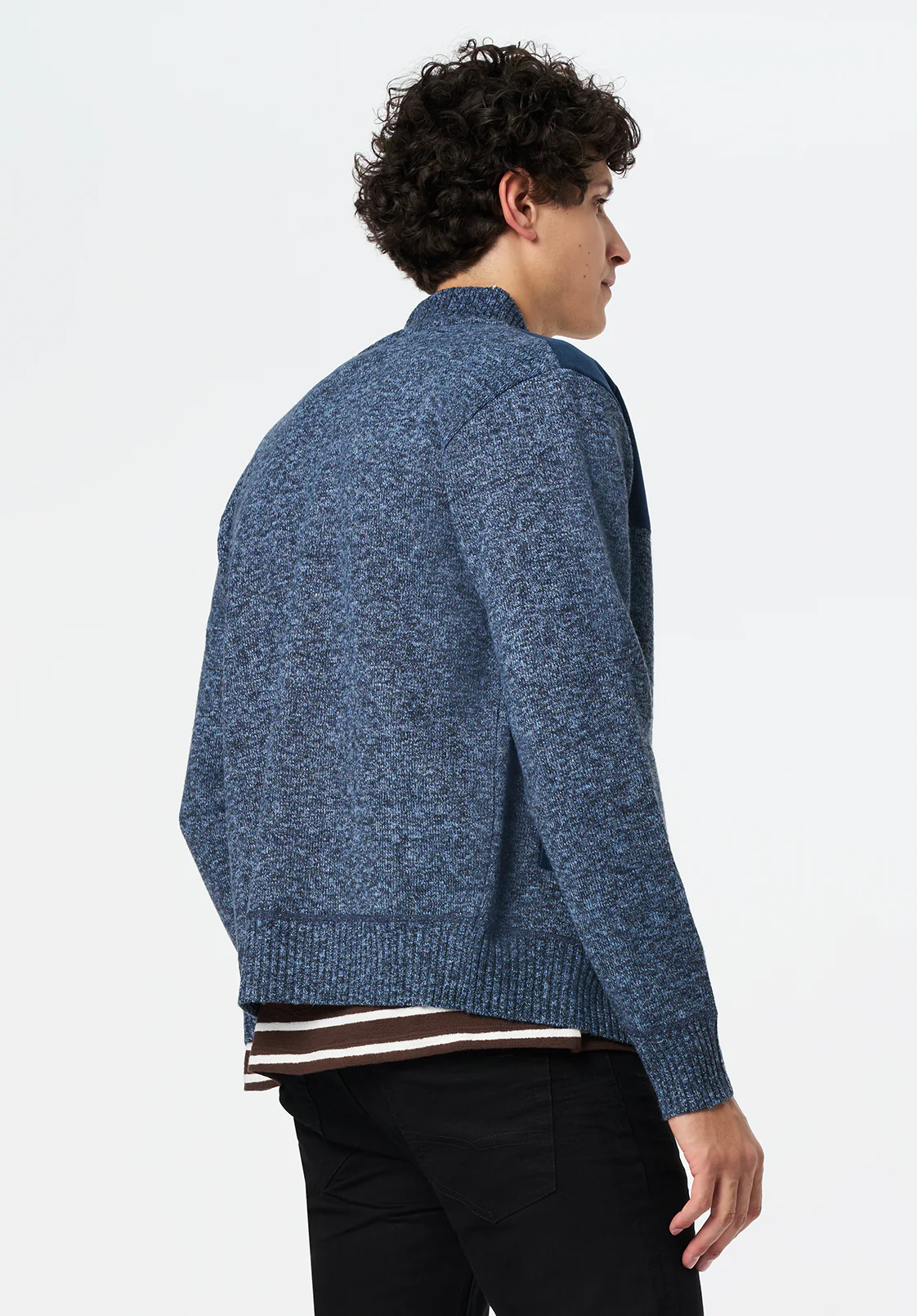 Wando Men's Relaxed Full-Zip Knit Jacket, Whale - BM24747 - Image 4