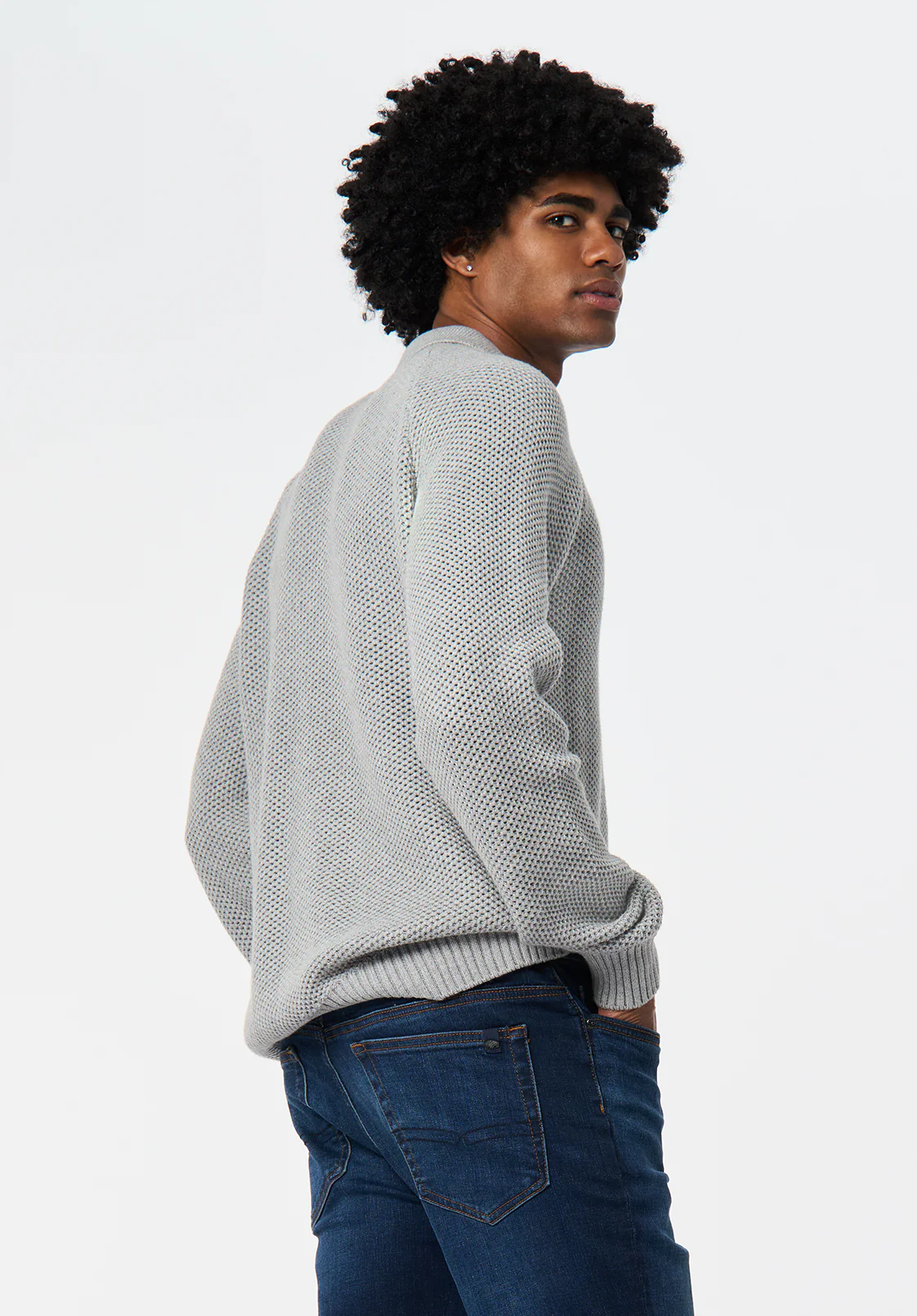 Warren Men's Long-Sleeve Relaxed Sweater Polo, Heather Grey - BM24699 - Image 4
