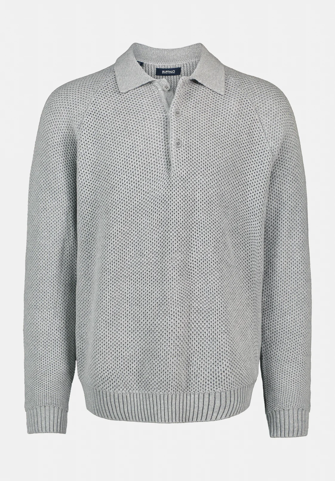 Warren Men's Long-Sleeve Relaxed Sweater Polo, Heather Grey - BM24699 - Image 5