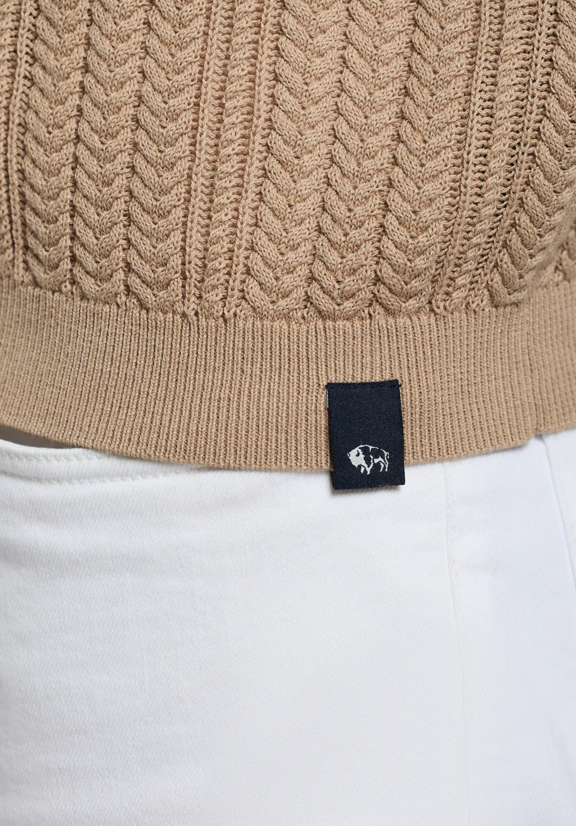 Wasko Men's Short-Sleeve Button-Up Sweater Shirt, Tuffet Beige - BM24540 - Image 5