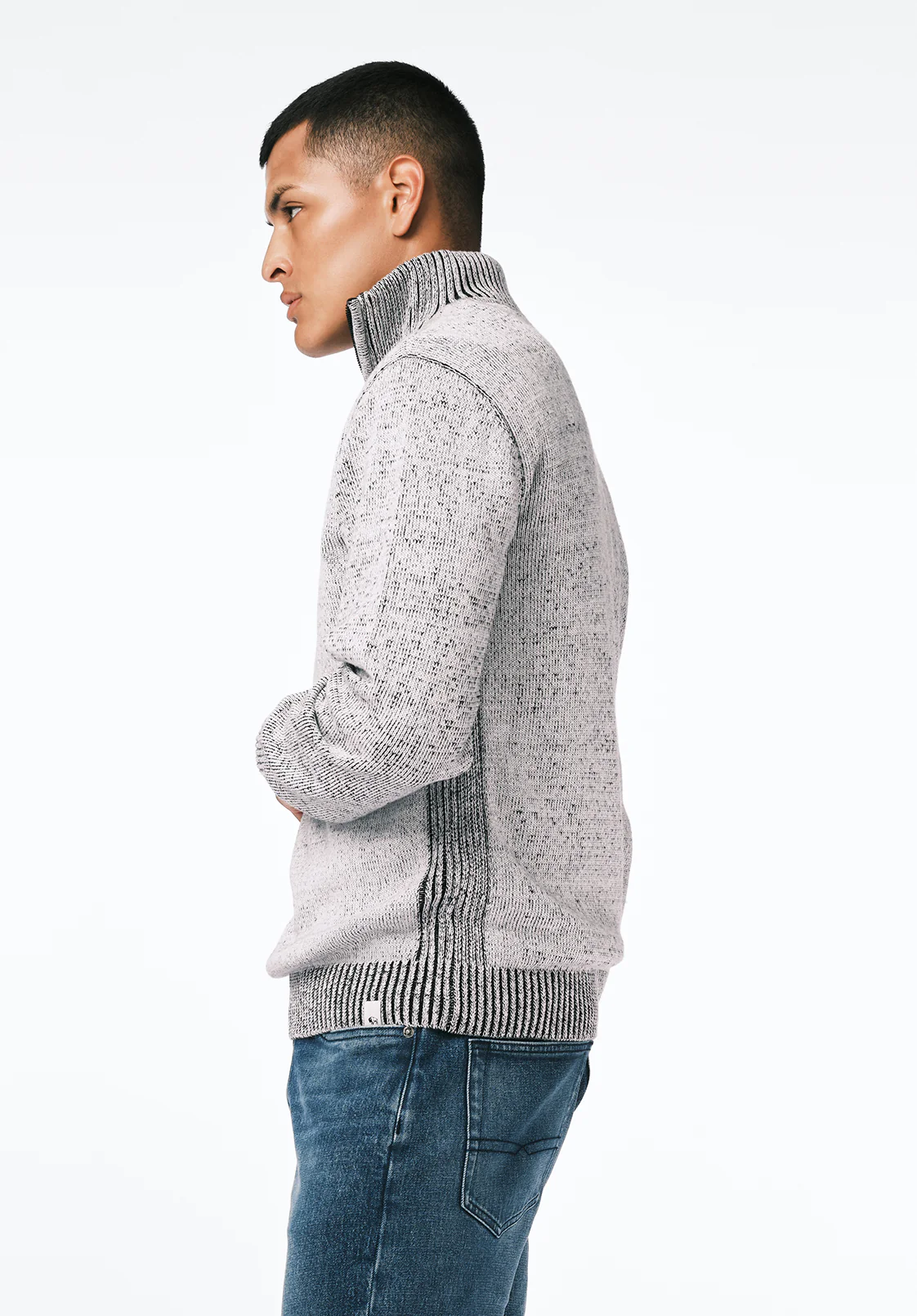 Wello Men's Quarter-Zip Ribbed Knit Sweater, Charlie - BM24738 - Image 3