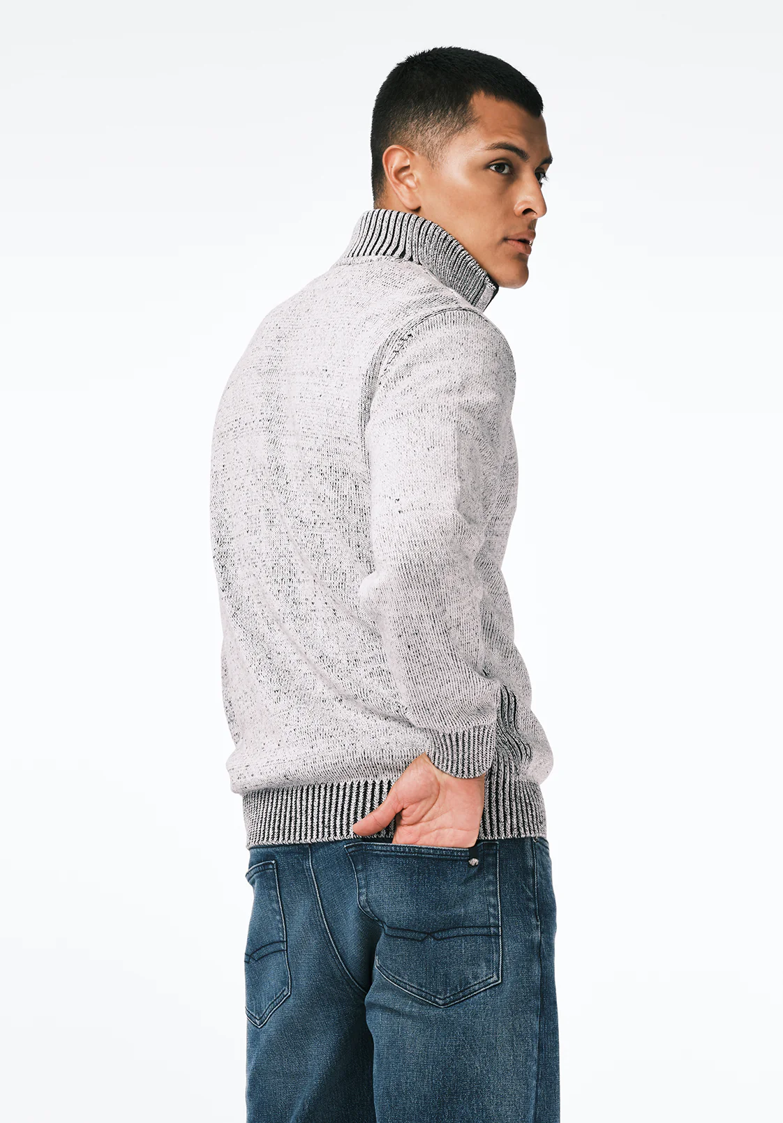 Wello Men's Quarter-Zip Ribbed Knit Sweater, Charlie - BM24738 - Image 4