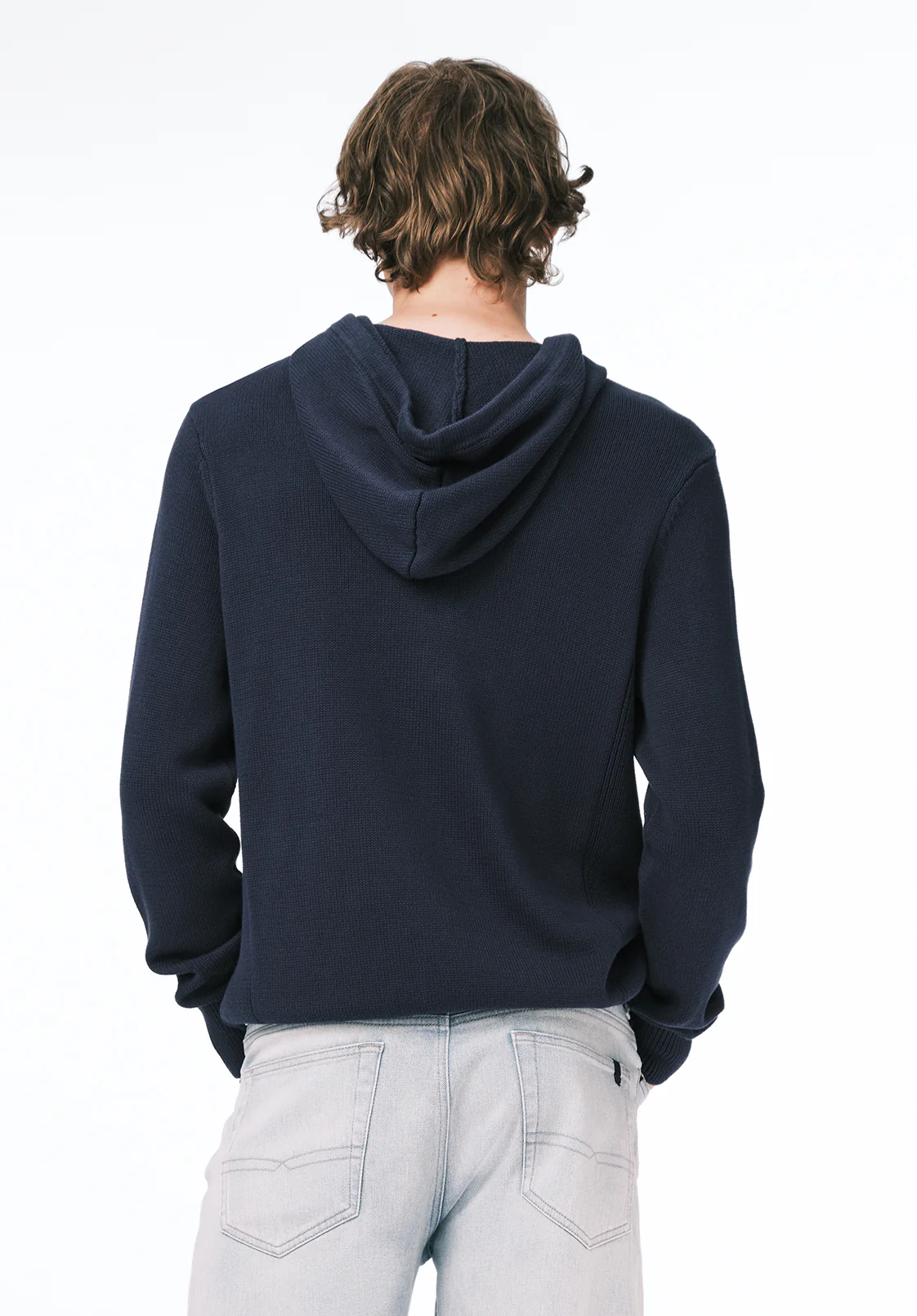 Wilbur Men's Knit Hoodie with Kangaroo Pocket, Whale - BM24700 - Image 4