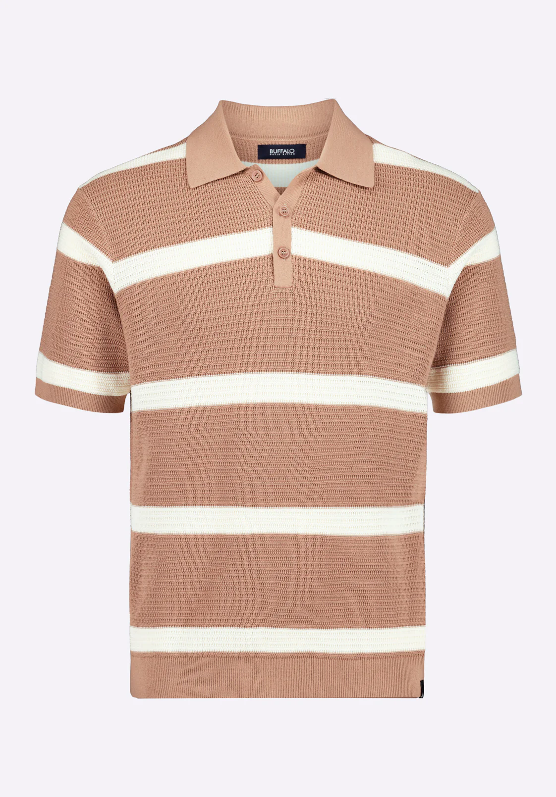 Winder Men's Short-Sleeve Striped Sweater Polo, Woodsmoke Brown - BM24549 - Image 6
