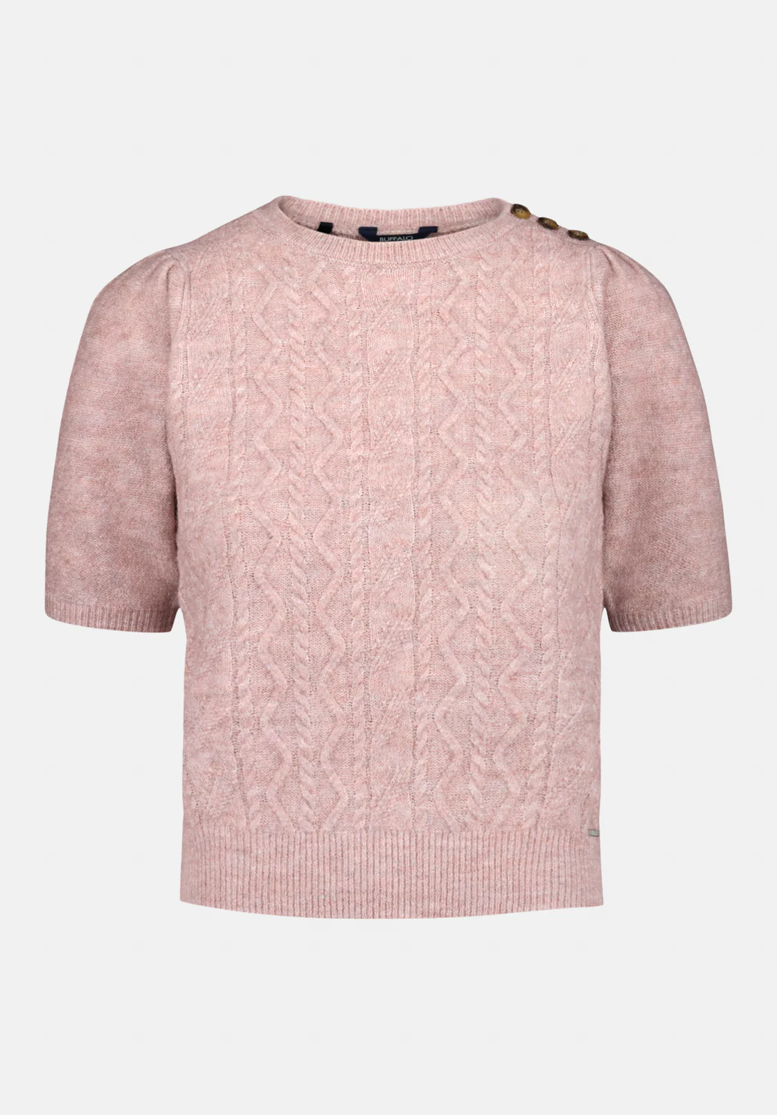 Winsome Women's Short Sleeve Cable Knit Sweater, Burnished Lilac - SW0151 - Image 5
