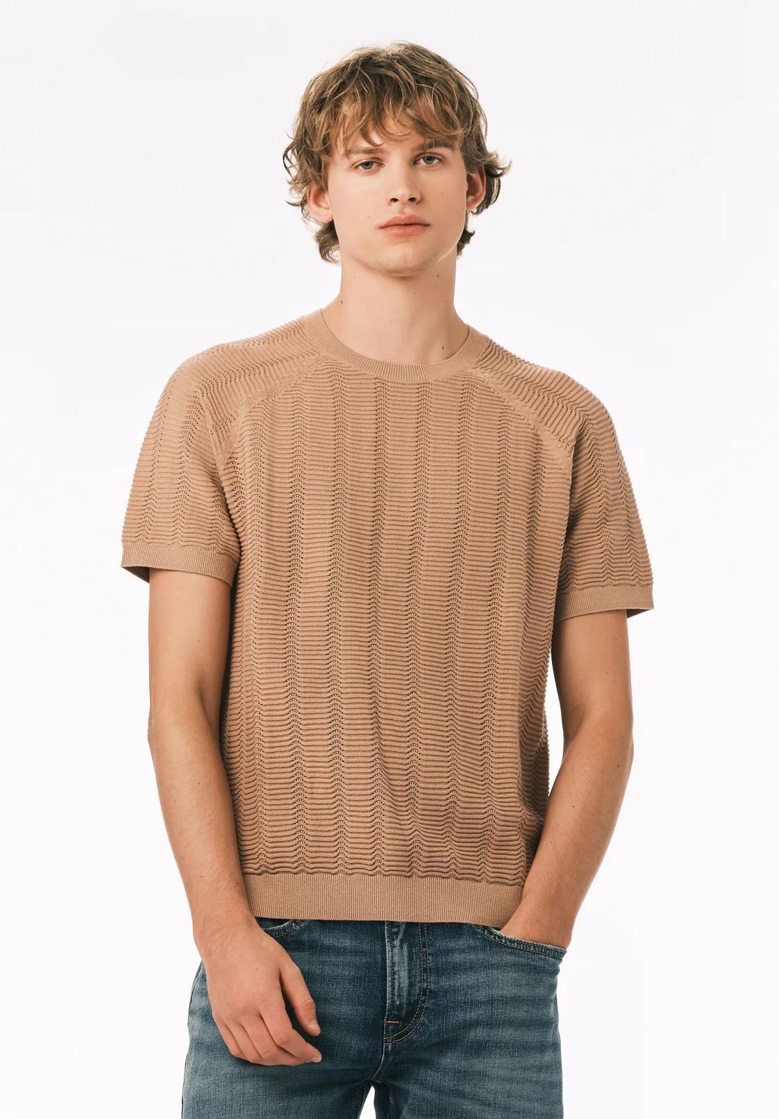 Wipped Men’s Short Sleeve Sweater T-Shirt, Roebuck - BM24874 - Image 3