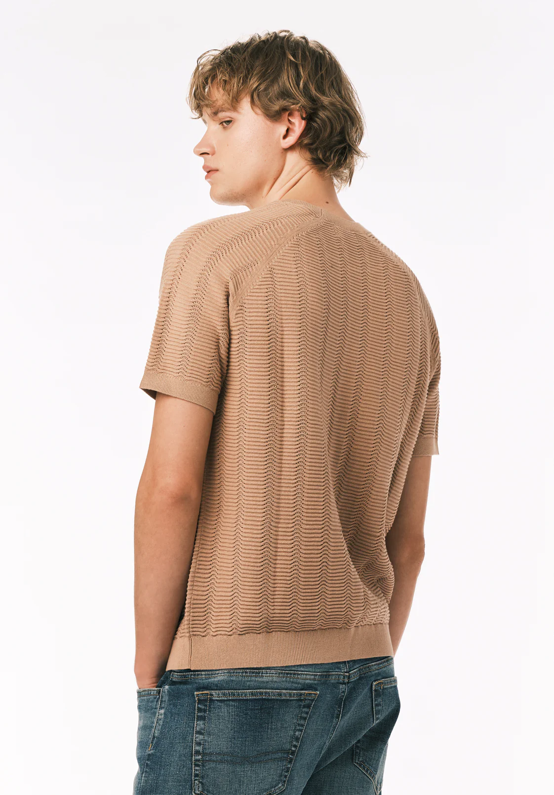 Wipped Men’s Short Sleeve Sweater T-Shirt, Roebuck - BM24874 - Image 4