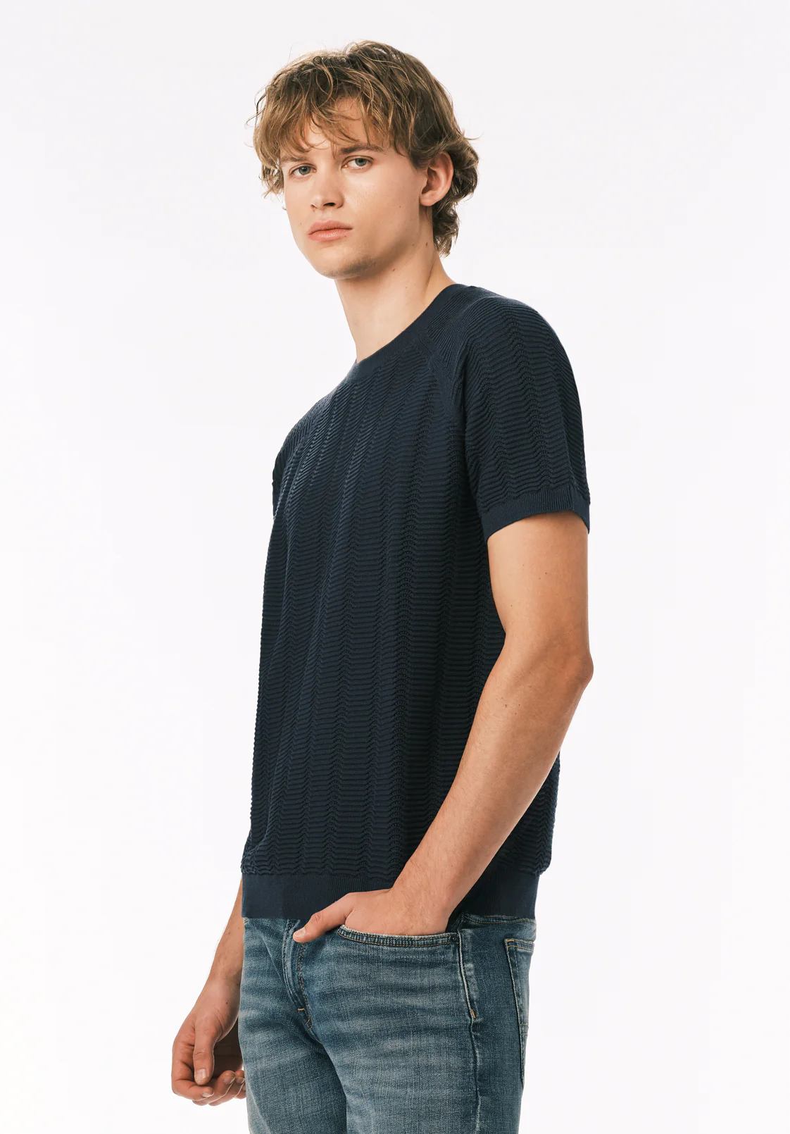 Wipped Men’s Short Sleeve Sweater T-Shirt, Whale - BM24874 - Image 3