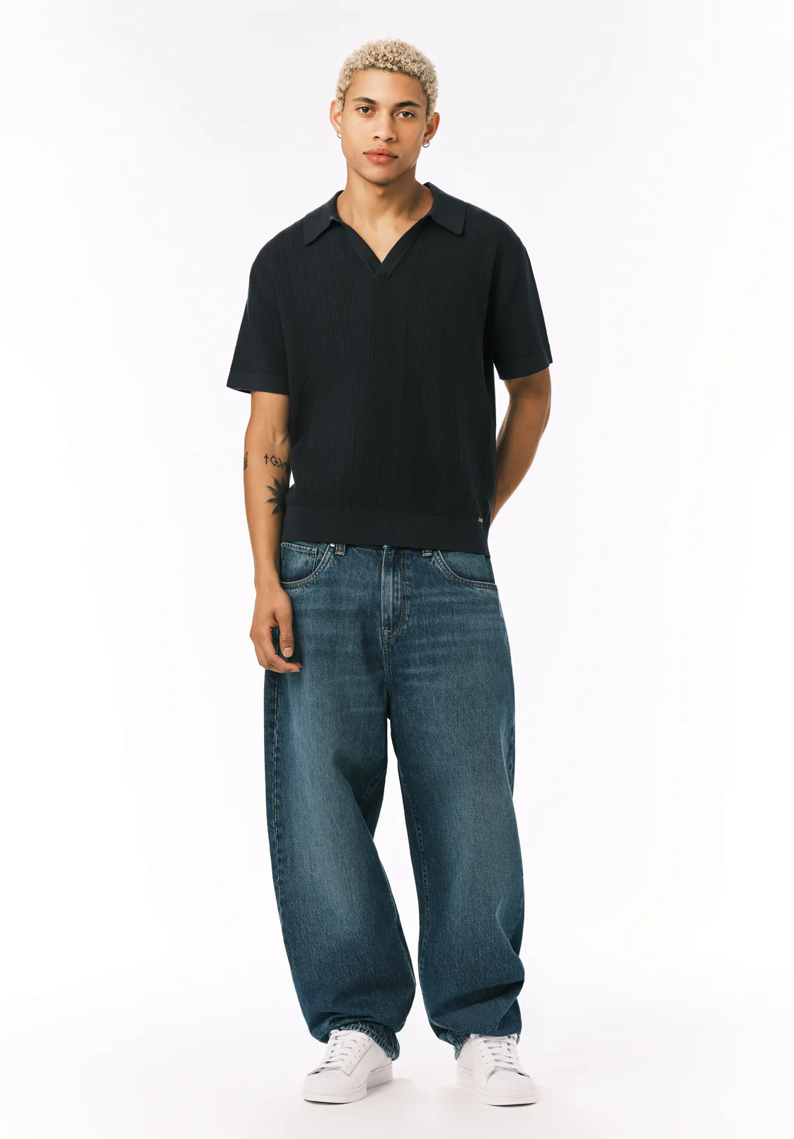 Wotex Men’s Short Sleeve Sweater Polo, Midnight Blue - BM24896