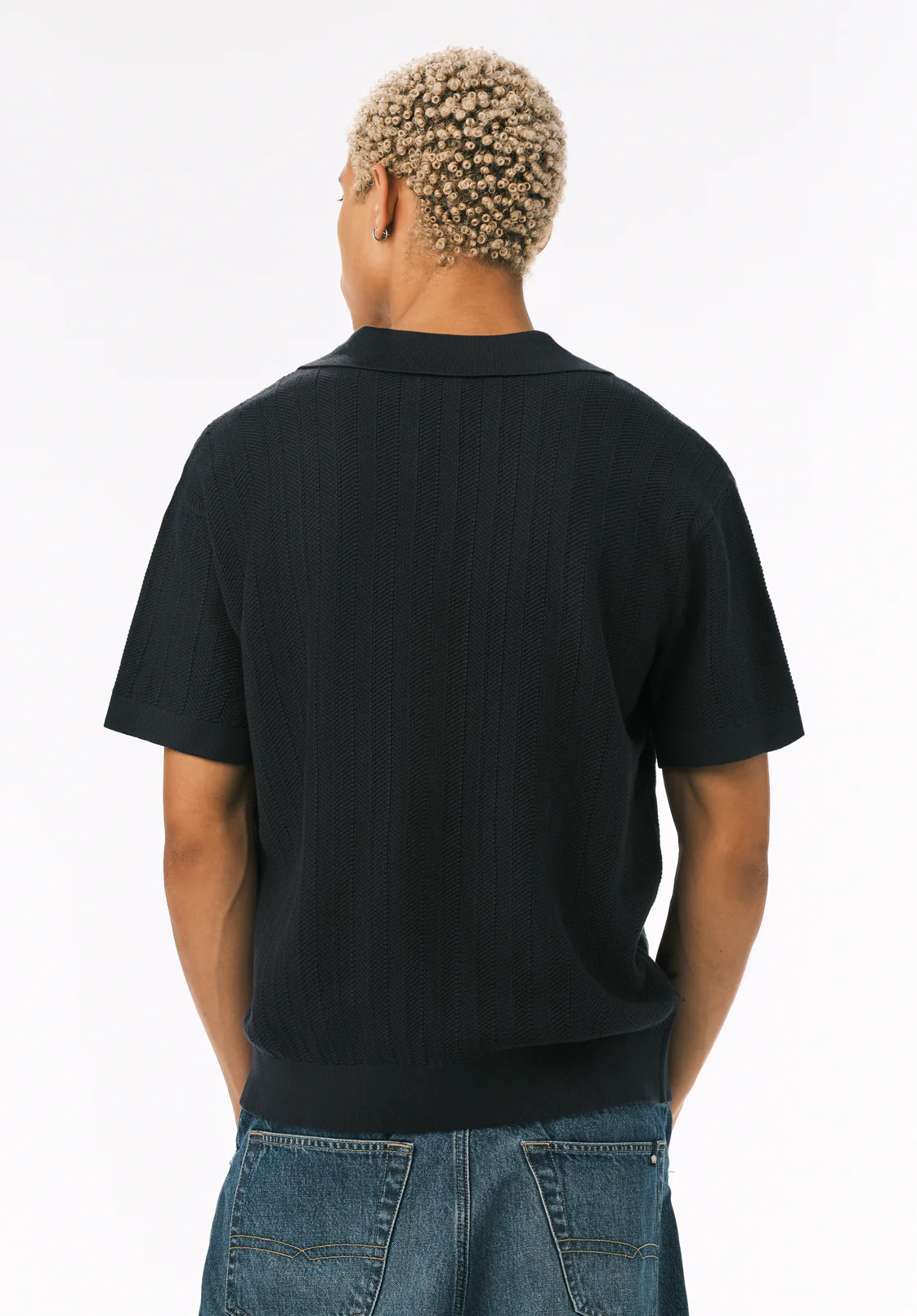 Wotex Men’s Short Sleeve Sweater Polo, Midnight Blue - BM24896 - Image 4