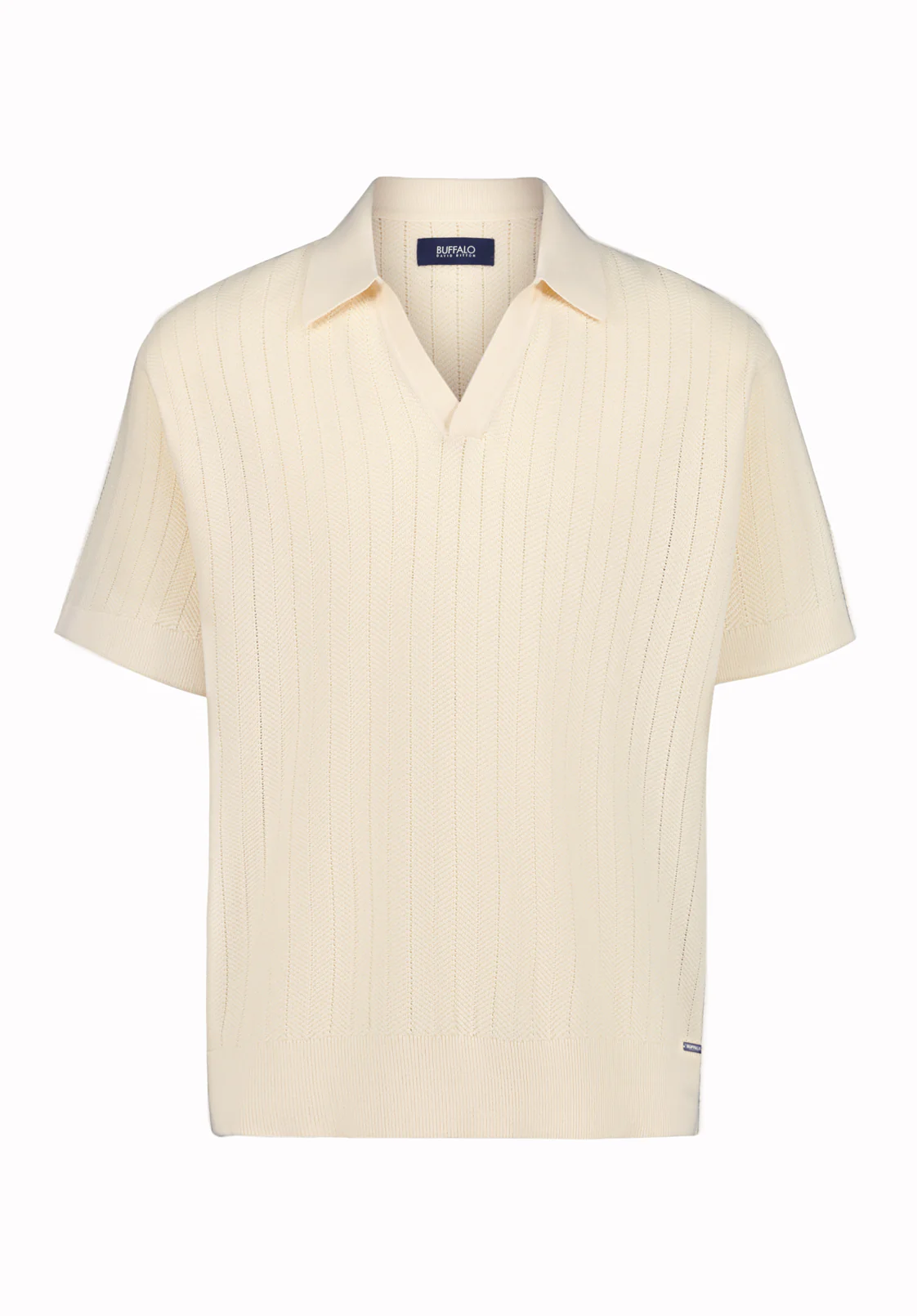 Wotex Men’s Short Sleeve Sweater Polo, Buttercream - BM24896 - Image 5